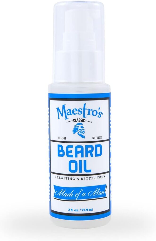 Maestro’s Classic BEARD OIL | High-Shine Moisturizing & Taming for All Beard Types & Lengths- Mark of a Man Blend, 2 Ounce